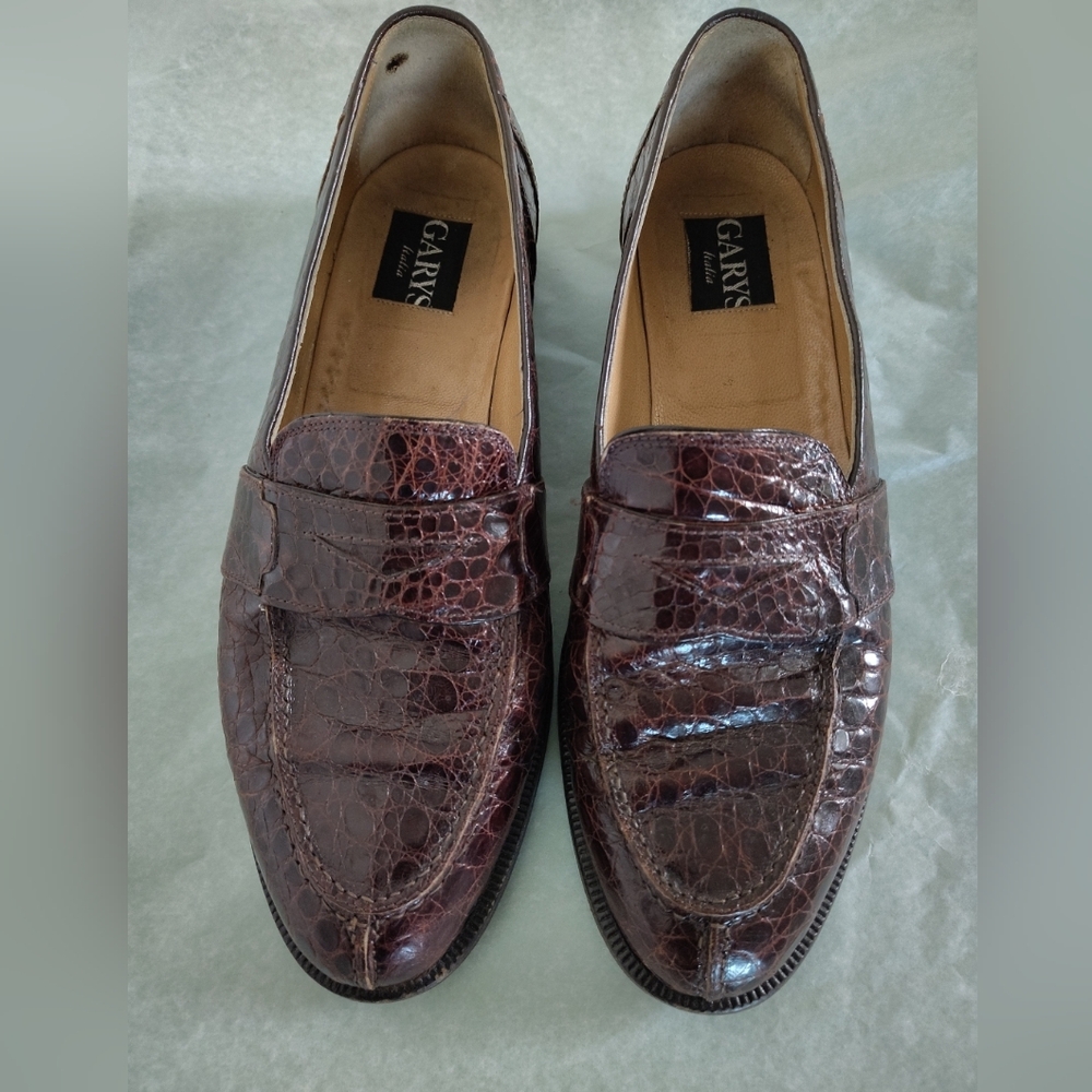 Garys High End Exotic Skin Alligator Leather Loafers Size 10 1/2